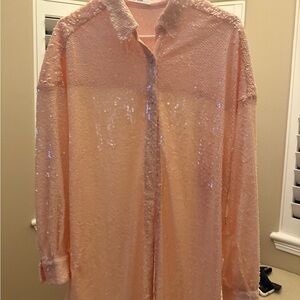 In Bloom Blush Sequin Shirt